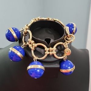J. Crew Jewelry Cobalt Blue /Gold Balls  Bracelet